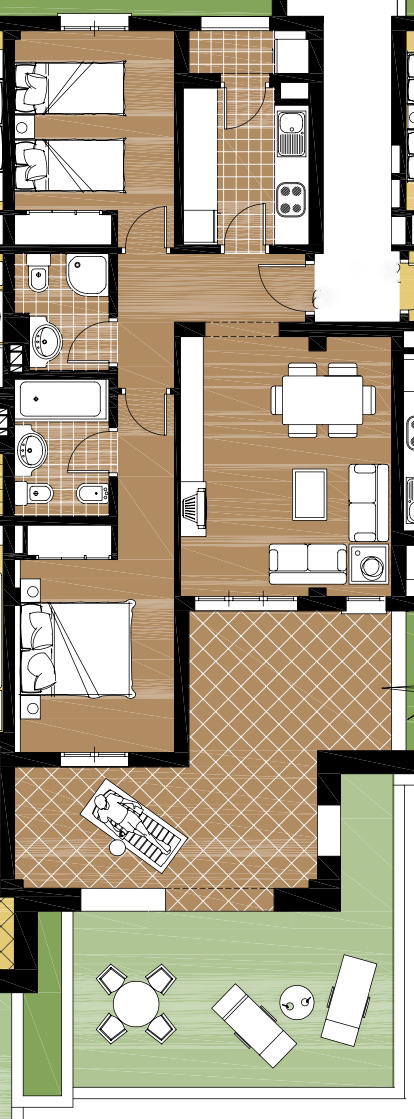 Floor plan for Apartment ref 3623 for sale in El Valle Golf Resort Spain - Quality Homes Costa Cálida