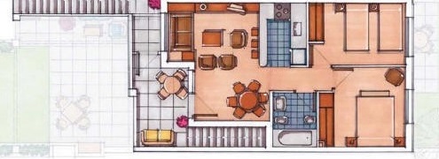 Plano de planta para Apartamento ref 3780 para sale en Condado De Alhama España - Quality Homes Costa Cálida
