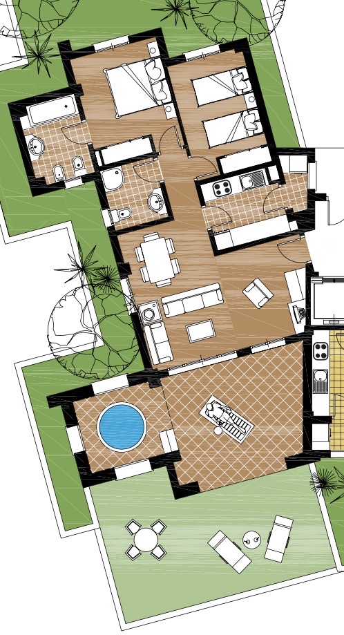 Plano de planta para Apartamento ref 3660 para sale en El Valle Golf Resort España - Quality Homes Costa Cálida