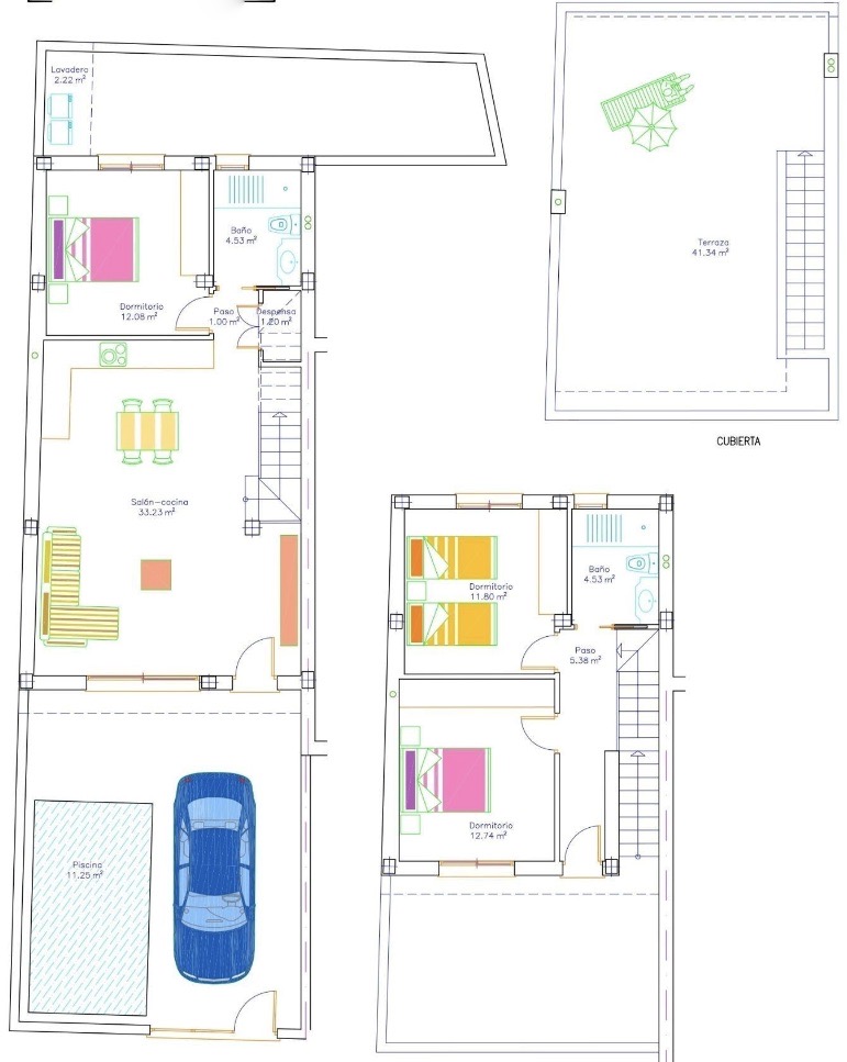 Floor plan for Villa ref 3866 for sale in Lo Pagan Spain - Quality Homes Costa Cálida