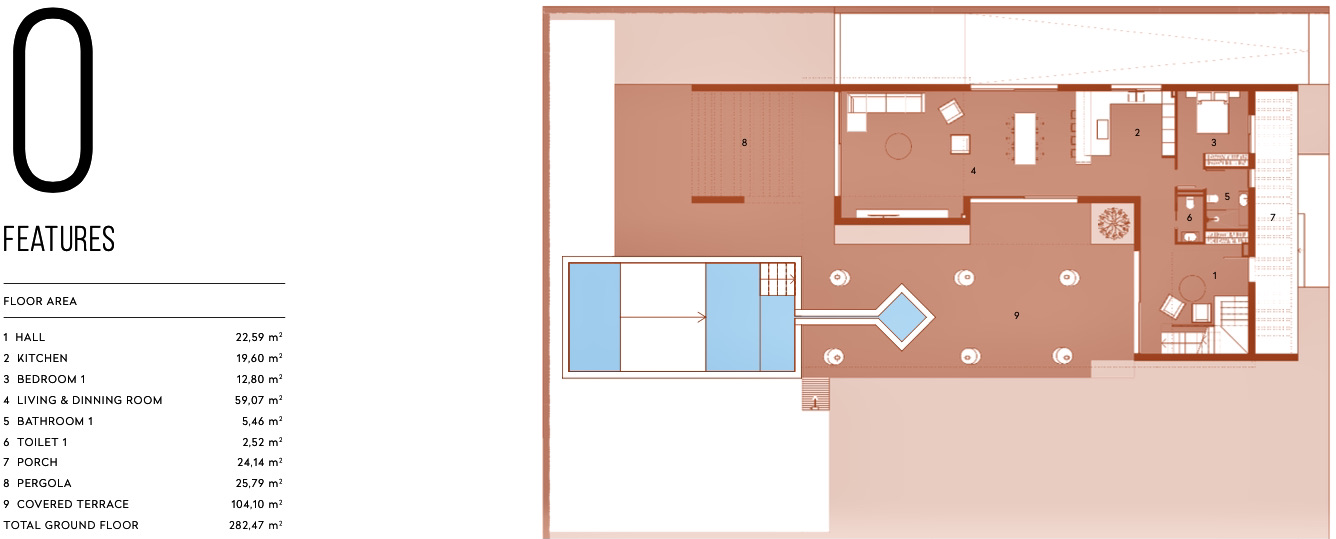 Floor plan for Villa de Lujo ref 3066 for sale in Altaona Golf And Country Village Spain - Quality Homes Costa Cálida