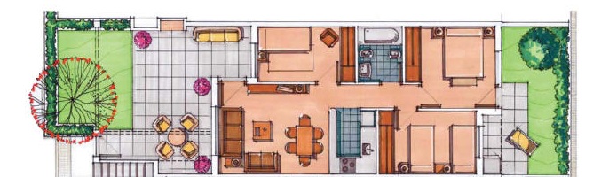 Plano de planta para Apartamento ref 3676 para sale en Condado De Alhama España - Quality Homes Costa Cálida