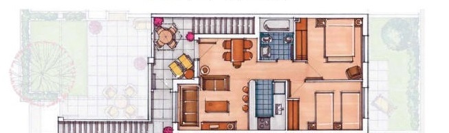 Plano de planta para Apartamento ref 3674 para sale en Condado De Alhama España - Quality Homes Costa Cálida