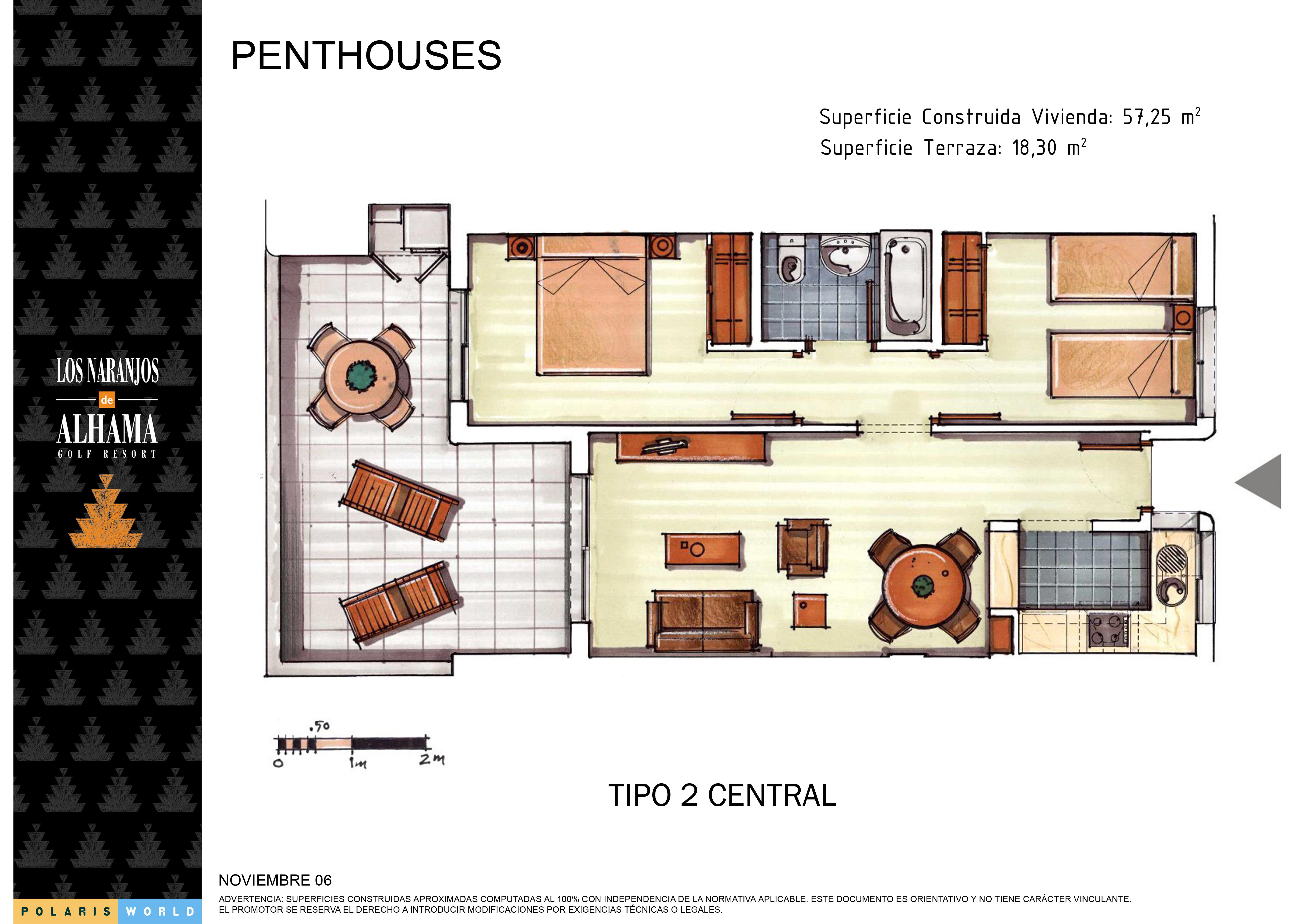 Plano de planta para Apartamento ref 3892 para sale en Condado De Alhama España - Quality Homes Costa Cálida