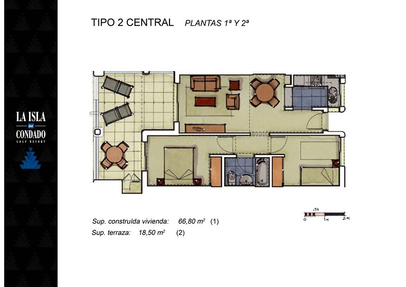 Floor plan for Apartment ref 3689 for sale in Condado De Alhama Spain - Quality Homes Costa Cálida