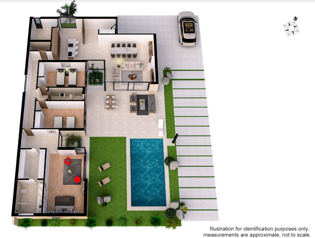 Plano de planta para Villa ref 3673 para sale en Altaona Golf And Country Village España - Quality Homes Costa Cálida