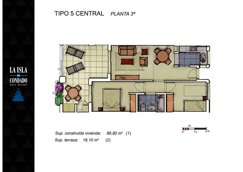 Plano de planta para Apartamento ref 3911 para sale en Condado De Alhama España - Quality Homes Costa Cálida