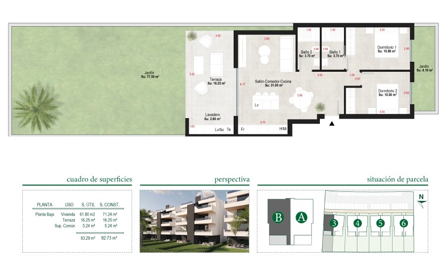 Floor plan for Apartment ref 3899 for sale in Condado De Alhama Spain - Quality Homes Costa Cálida