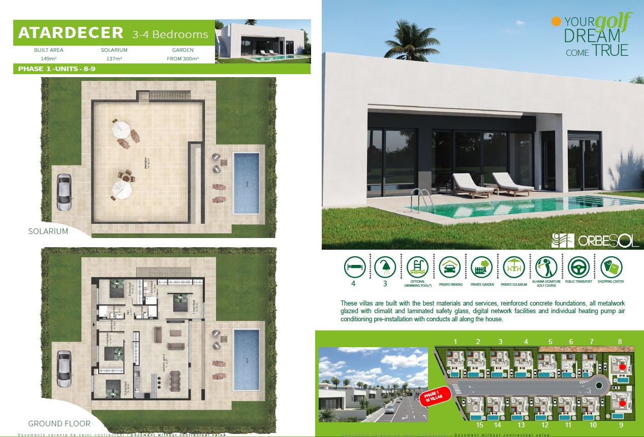 Plano de planta para Villa ref 3881 para sale en Condado De Alhama España - Quality Homes Costa Cálida