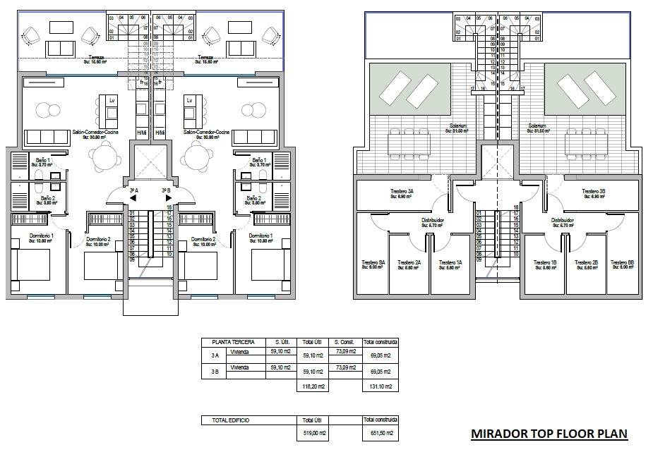 Floor plan for Apartment ref 3918 for sale in Condado De Alhama Spain - Quality Homes Costa Cálida