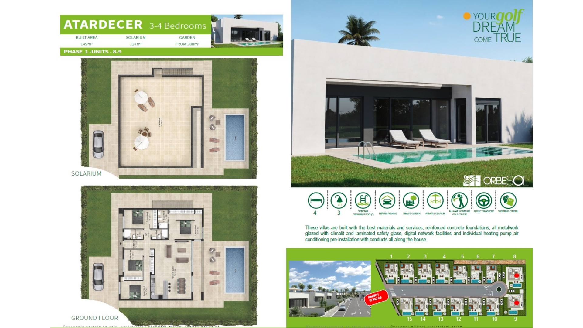 Plano de planta para Villa ref 3914 para sale en Condado De Alhama España - Quality Homes Costa Cálida