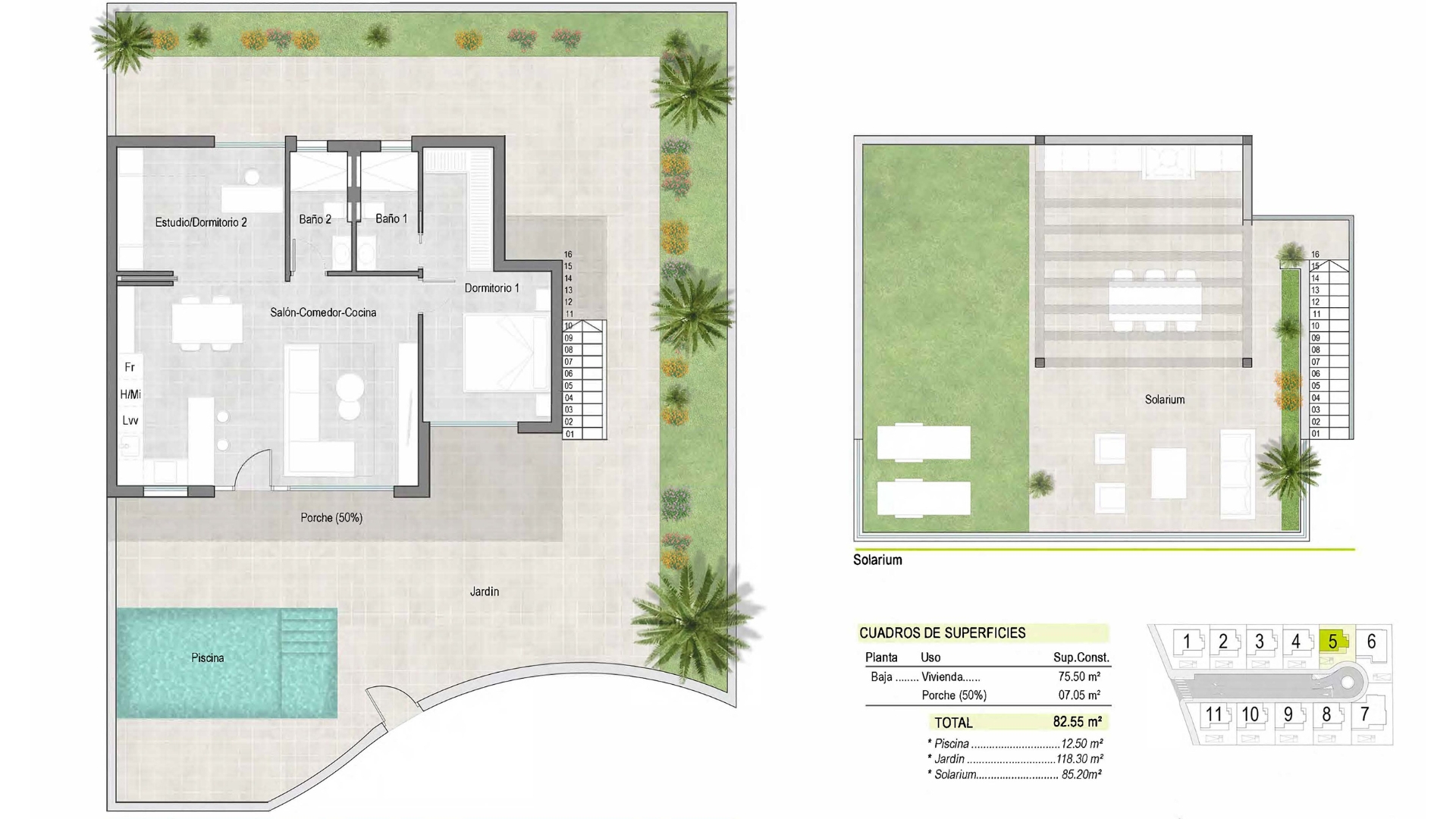 Plano de planta para Villa ref 3919 para sale en Condado De Alhama España - Quality Homes Costa Cálida