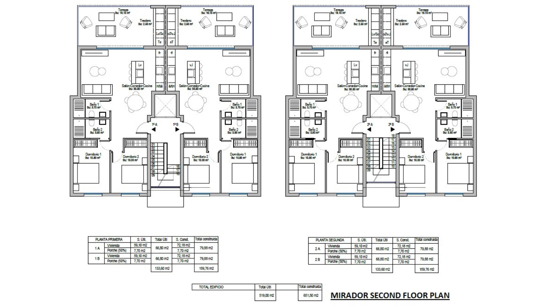Floor plan for Apartment ref 3924 for sale in Condado De Alhama Spain - Quality Homes Costa Cálida