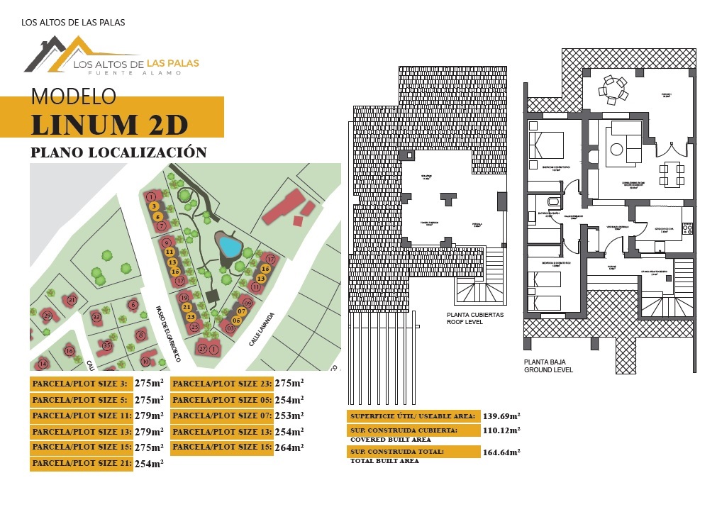 Plano de planta para Villa ref 3955 para sale en La Pinilla - Las Palas España - Quality Homes Costa Cálida