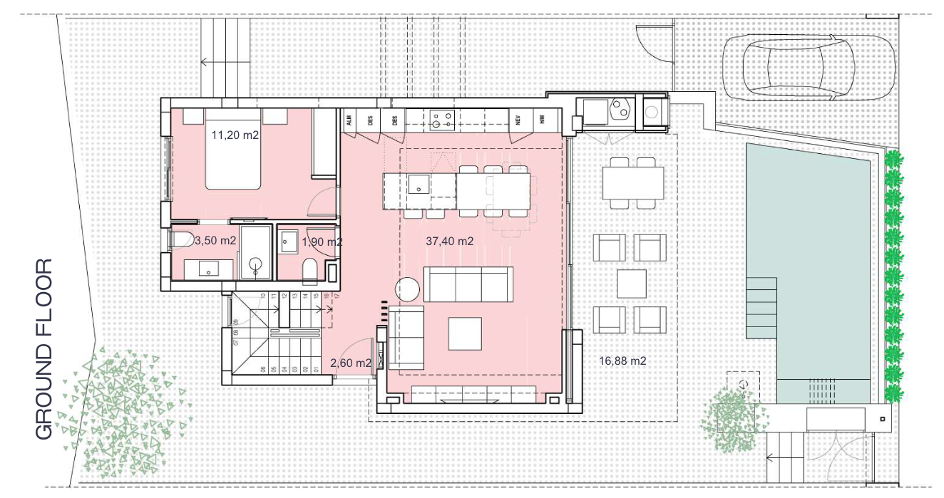 Plano de planta para Villa ref 3951 para sale en Santa Rosalia Lake And Life Resort España - Quality Homes Costa Cálida