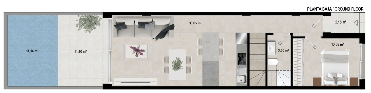 Floor plan for Villa ref 3967 for sale in San Javier Spain - Quality Homes Costa Cálida