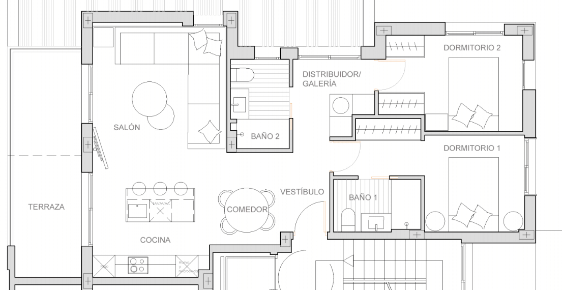 Plano de planta para Apartamento ref 3711 para sale en Santa Rosalia Lake And Life Resort España - Quality Homes Costa Cálida