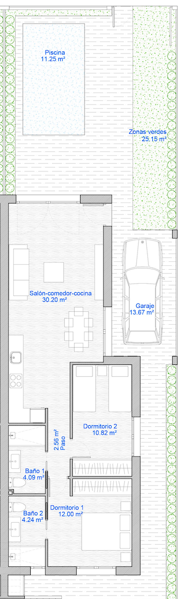 Floor plan for Villa ref 4062 for sale in Serena Golf Spain - Quality Homes Costa Cálida