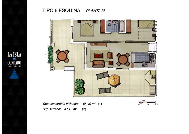 Plano de planta para Apartamento ref 3433 para sale en Condado De Alhama España - Quality Homes Costa Cálida