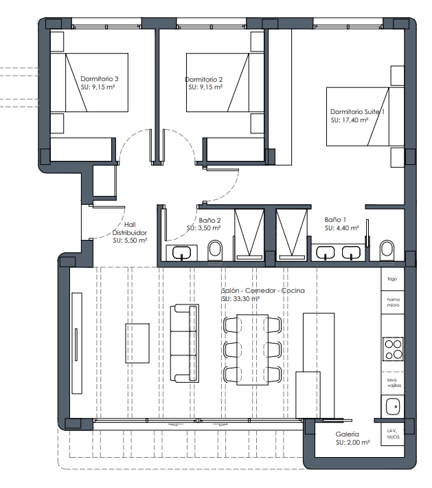 Floor plan for Villa ref 4140 for sale in Serena Golf Spain - Quality Homes Costa Cálida