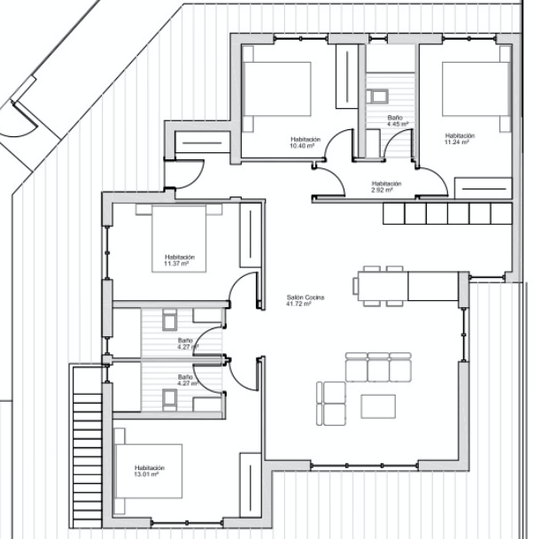 Floor plan for Villa ref 3797 for sale in Roda Golf Spain - Quality Homes Costa Cálida